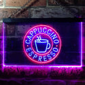 ADVPRO Cappuccino Espresso Coffee Dual Color LED Neon Sign st6-i0329 - Red & Blue