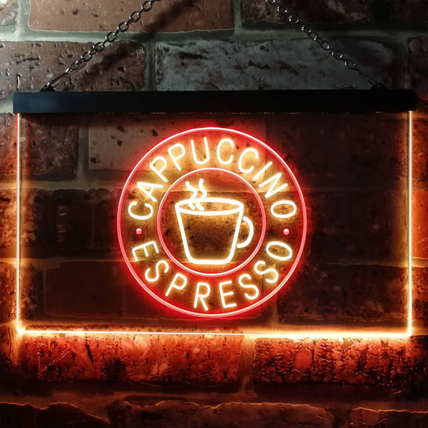 ADVPRO Cappuccino Espresso Coffee Dual Color LED Neon Sign st6-i0329 - Red & Yellow