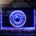 ADVPRO Cappuccino Espresso Coffee Dual Color LED Neon Sign st6-i0329 - White & Blue