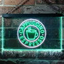ADVPRO Cappuccino Espresso Coffee Dual Color LED Neon Sign st6-i0329 - White & Green