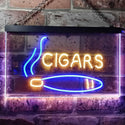 ADVPRO Cigars Lover Gifts Man Cave Room Dual Color LED Neon Sign st6-i0335 - Blue & Yellow