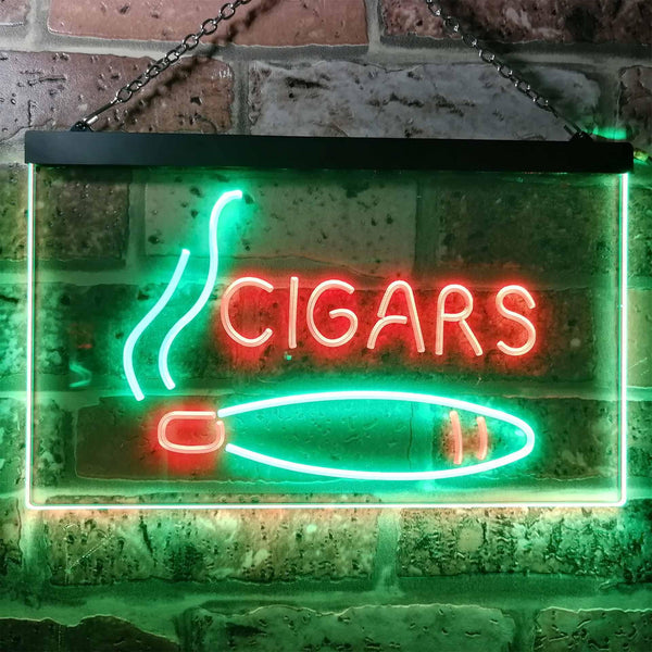 ADVPRO Cigars Lover Gifts Man Cave Room Dual Color LED Neon Sign st6-i0335 - Green & Red