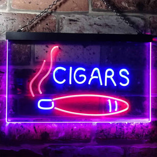 ADVPRO Cigars Lover Gifts Man Cave Room Dual Color LED Neon Sign st6-i0335 - Red & Blue