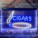 ADVPRO Cigars Lover Gifts Man Cave Room Dual Color LED Neon Sign st6-i0335 - White & Blue
