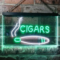 ADVPRO Cigars Lover Gifts Man Cave Room Dual Color LED Neon Sign st6-i0335 - White & Green