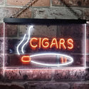 ADVPRO Cigars Lover Gifts Man Cave Room Dual Color LED Neon Sign st6-i0335 - White & Orange