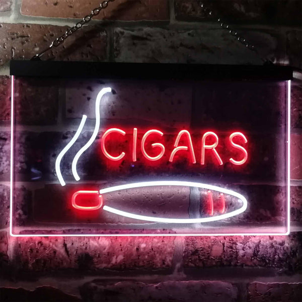 ADVPRO Cigars Lover Gifts Man Cave Room Dual Color LED Neon Sign st6-i0335 - White & Red