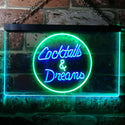 ADVPRO Cocktails Dreams Bar Pub Club Dual Color LED Neon Sign st6-i0336 - Green & Blue