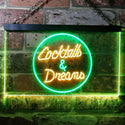 ADVPRO Cocktails Dreams Bar Pub Club Dual Color LED Neon Sign st6-i0336 - Green & Yellow