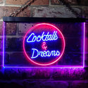 ADVPRO Cocktails Dreams Bar Pub Club Dual Color LED Neon Sign st6-i0336 - Red & Blue