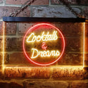 ADVPRO Cocktails Dreams Bar Pub Club Dual Color LED Neon Sign st6-i0336 - Red & Yellow