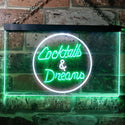 ADVPRO Cocktails Dreams Bar Pub Club Dual Color LED Neon Sign st6-i0336 - White & Green