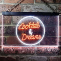 ADVPRO Cocktails Dreams Bar Pub Club Dual Color LED Neon Sign st6-i0336 - White & Orange