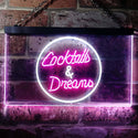 ADVPRO Cocktails Dreams Bar Pub Club Dual Color LED Neon Sign st6-i0336 - White & Purple