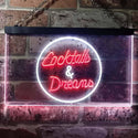 ADVPRO Cocktails Dreams Bar Pub Club Dual Color LED Neon Sign st6-i0336 - White & Red