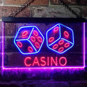 ADVPRO Casino Man Cave Garage Dual Color LED Neon Sign st6-i0347 - Blue & Red