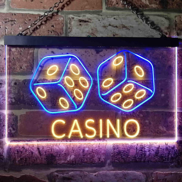 ADVPRO Casino Man Cave Garage Dual Color LED Neon Sign st6-i0347 - Blue & Yellow