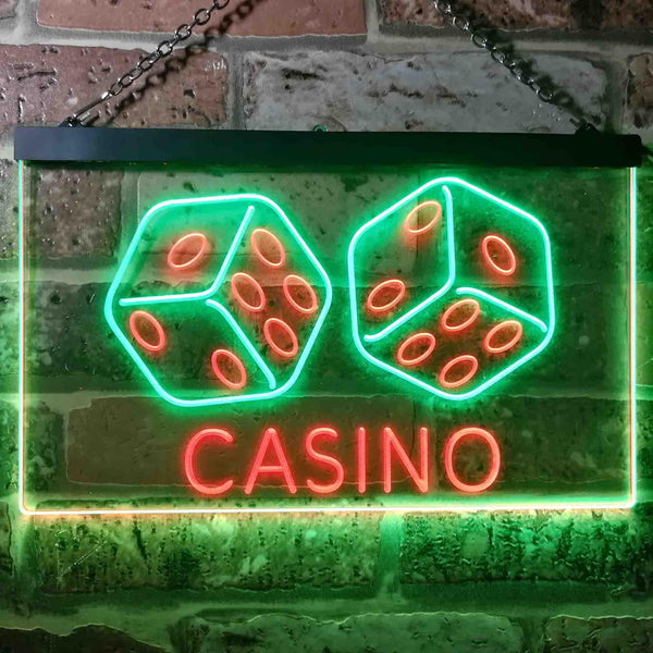 ADVPRO Casino Man Cave Garage Dual Color LED Neon Sign st6-i0347 - Green & Red