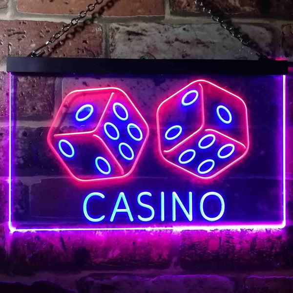 ADVPRO Casino Man Cave Garage Dual Color LED Neon Sign st6-i0347 - Red & Blue