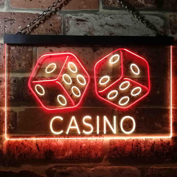 ADVPRO Casino Man Cave Garage Dual Color LED Neon Sign st6-i0347 - Red & Yellow