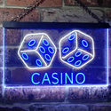ADVPRO Casino Man Cave Garage Dual Color LED Neon Sign st6-i0347 - White & Blue