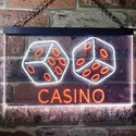 ADVPRO Casino Man Cave Garage Dual Color LED Neon Sign st6-i0347 - White & Orange