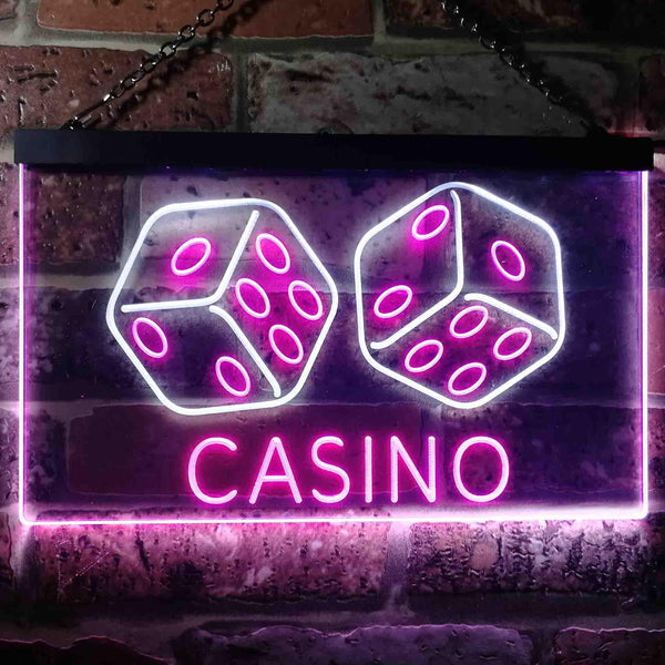 ADVPRO Casino Man Cave Garage Dual Color LED Neon Sign st6-i0347 - White & Purple