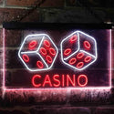 ADVPRO Casino Man Cave Garage Dual Color LED Neon Sign st6-i0347 - White & Red