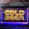 ADVPRO Cold Beer Bar Pub Club Dual Color LED Neon Sign st6-i0348 - Blue & Yellow