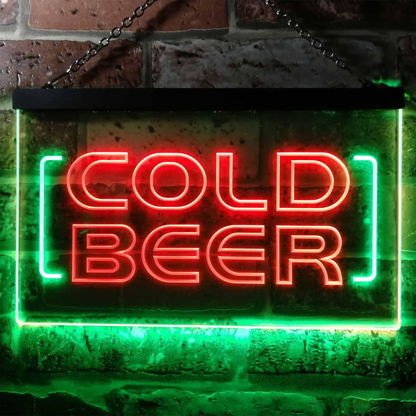 ADVPRO Cold Beer Bar Pub Club Dual Color LED Neon Sign st6-i0348 - Green & Red