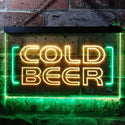 ADVPRO Cold Beer Bar Pub Club Dual Color LED Neon Sign st6-i0348 - Green & Yellow