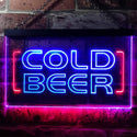 ADVPRO Cold Beer Bar Pub Club Dual Color LED Neon Sign st6-i0348 - Red & Blue