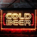 ADVPRO Cold Beer Bar Pub Club Dual Color LED Neon Sign st6-i0348 - Red & Yellow