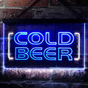 ADVPRO Cold Beer Bar Pub Club Dual Color LED Neon Sign st6-i0348 - White & Blue