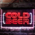 ADVPRO Cold Beer Bar Pub Club Dual Color LED Neon Sign st6-i0348 - White & Red