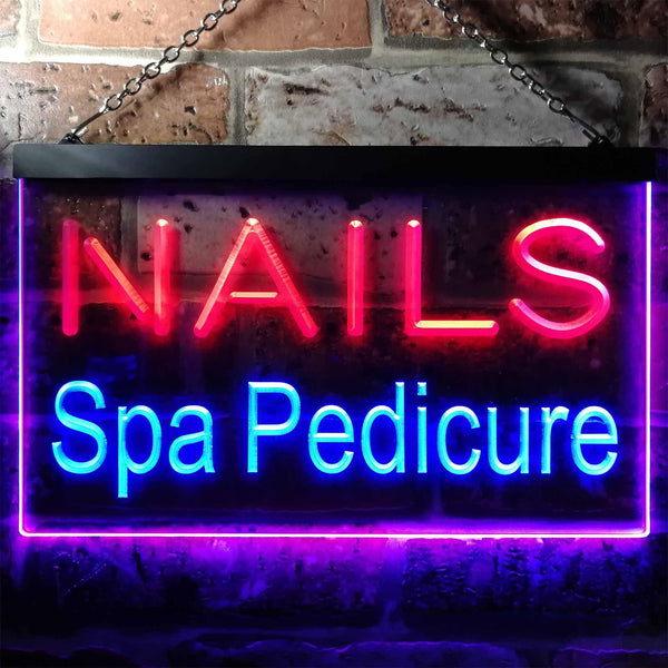 ADVPRO Nails Spa Pedicure Beauty Salon Dual Color LED Neon Sign st6-i0357 - Blue & Red