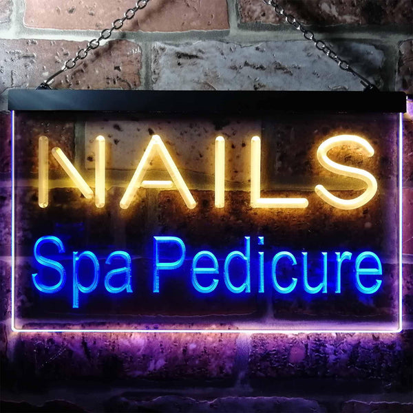 ADVPRO Nails Spa Pedicure Beauty Salon Dual Color LED Neon Sign st6-i0357 - Blue & Yellow