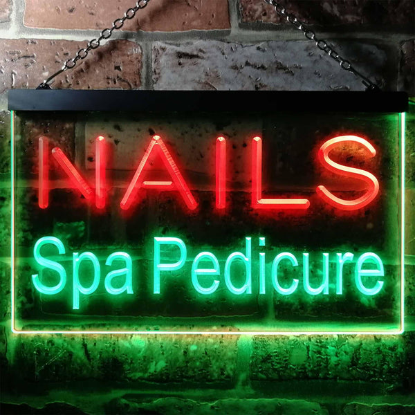ADVPRO Nails Spa Pedicure Beauty Salon Dual Color LED Neon Sign st6-i0357 - Green & Red