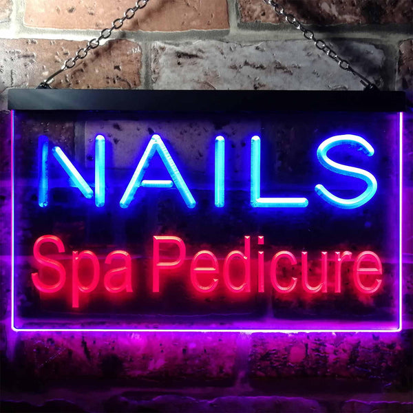 ADVPRO Nails Spa Pedicure Beauty Salon Dual Color LED Neon Sign st6-i0357 - Red & Blue