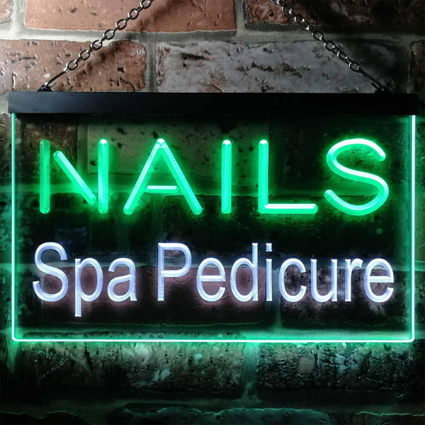 ADVPRO Nails Spa Pedicure Beauty Salon Dual Color LED Neon Sign st6-i0357 - White & Green