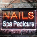 ADVPRO Nails Spa Pedicure Beauty Salon Dual Color LED Neon Sign st6-i0357 - White & Orange