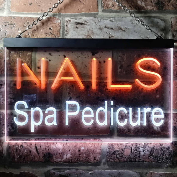ADVPRO Nails Spa Pedicure Beauty Salon Dual Color LED Neon Sign st6-i0357 - White & Orange