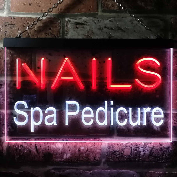 ADVPRO Nails Spa Pedicure Beauty Salon Dual Color LED Neon Sign st6-i0357 - White & Red