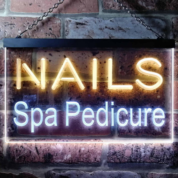 ADVPRO Nails Spa Pedicure Beauty Salon Dual Color LED Neon Sign st6-i0357 - White & Yellow
