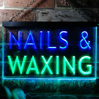 ADVPRO Nails Waxing Beauty Salon Display Dual Color LED Neon Sign st6-i0358 - Green & Blue