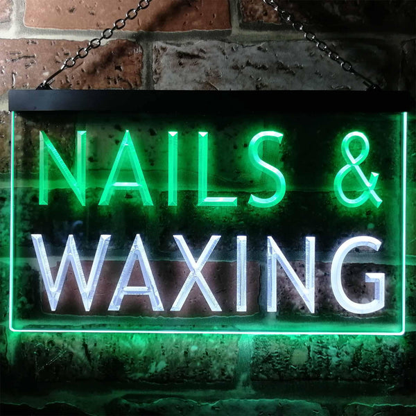 ADVPRO Nails Waxing Beauty Salon Display Dual Color LED Neon Sign st6-i0358 - White & Green