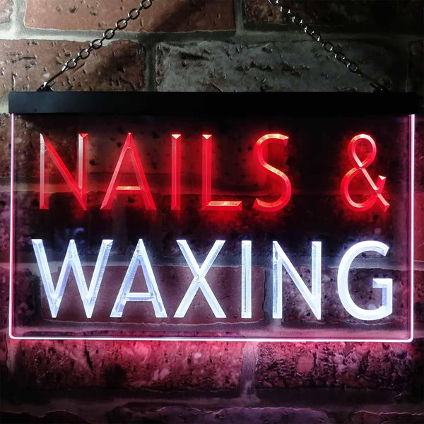 ADVPRO Nails Waxing Beauty Salon Display Dual Color LED Neon Sign st6-i0358 - White & Red