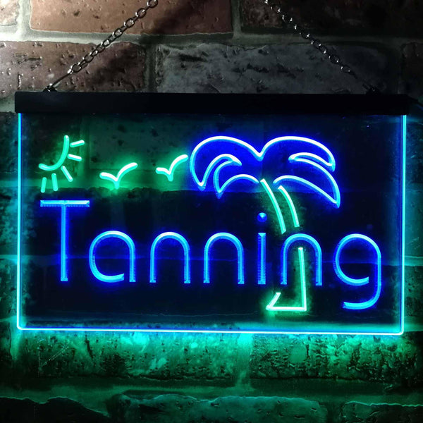 ADVPRO Tanning Sun Bathing Dual Color LED Neon Sign st6-i0359 - Green & Blue