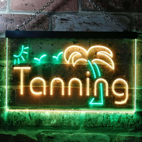 ADVPRO Tanning Sun Bathing Dual Color LED Neon Sign st6-i0359 - Green & Yellow