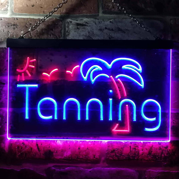 ADVPRO Tanning Sun Bathing Dual Color LED Neon Sign st6-i0359 - Red & Blue